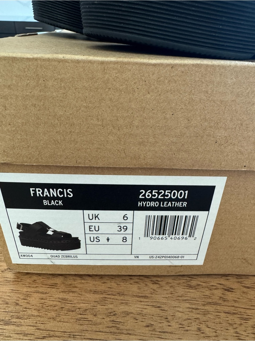 Dr. Martens Black Platform Francis Sandals with Yellow Stitching - Picture 2 of 6